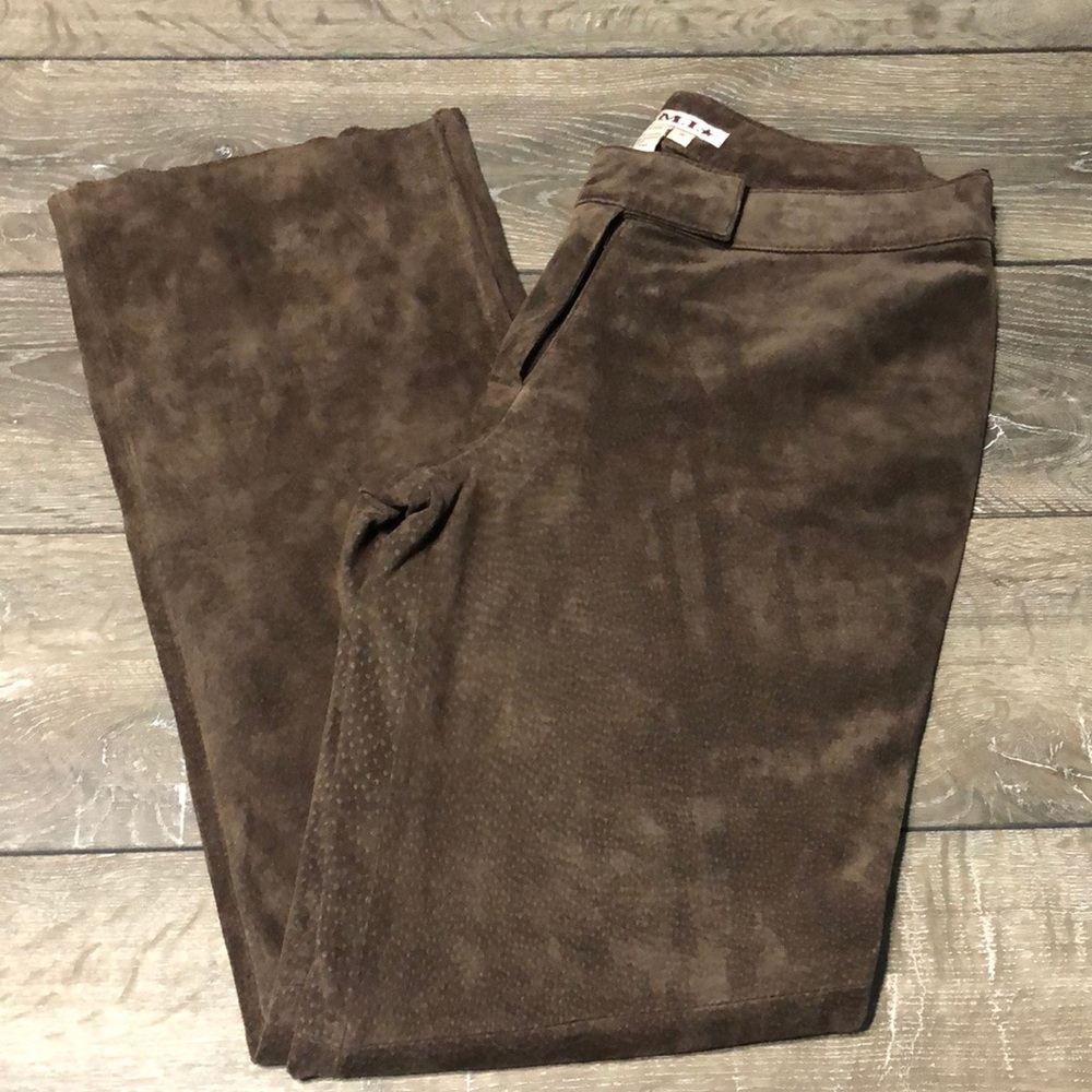 Vintage Brown Leather Raw Hem Pants Size 4